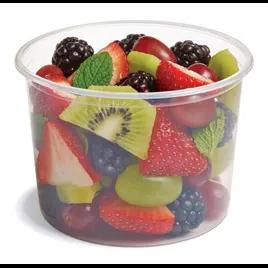 HomeFresh® Deli Container Base & Lid Combo With Flat Lid 16 OZ PP Clear Round 240/Case