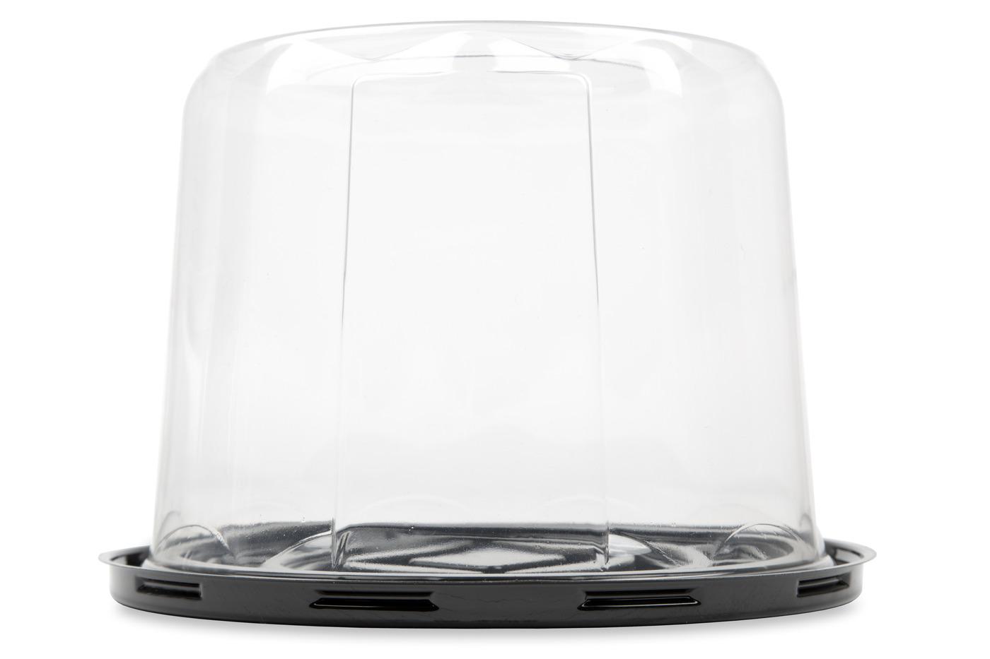 Bakery Container & Lid Combo With High Dome Lid 8X5.5 IN Plastic Black Clear Round 88/Case