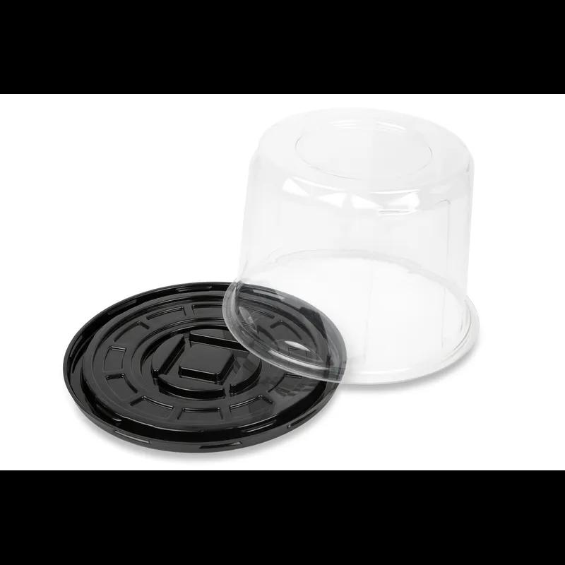 Bakery Container & Lid Combo With High Dome Lid 8X5.5 IN Plastic Black Clear Round 88/Case
