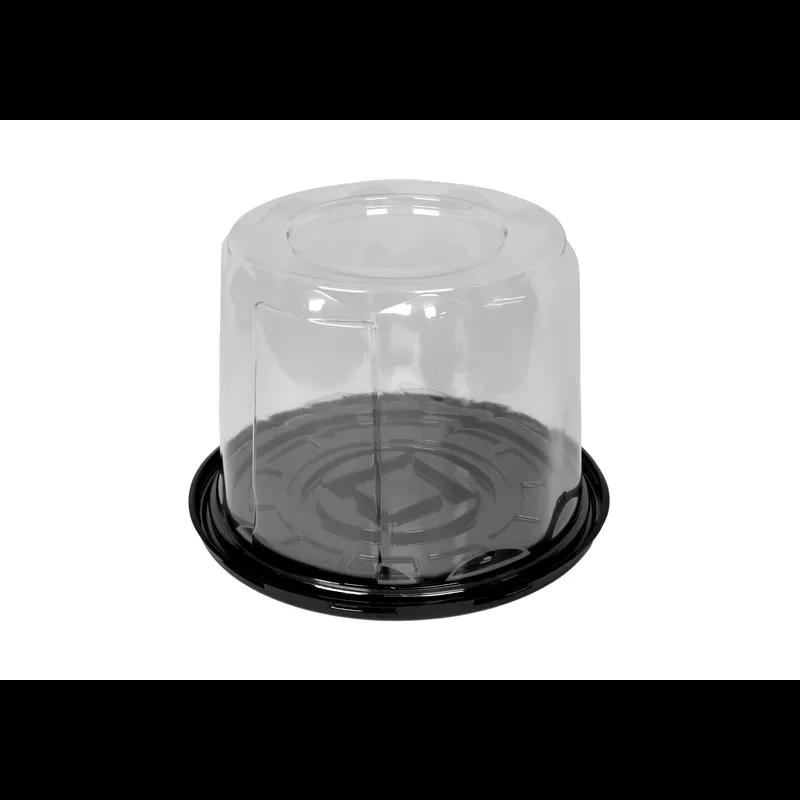 Bakery Container & Lid Combo With High Dome Lid 8X5.5 IN Plastic Black Clear Round 88/Case