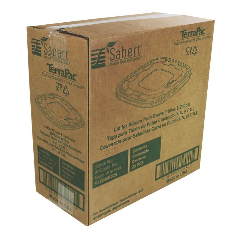 Lid 14.4X14.4X0.57 IN PET Clear Square For 160-240 OZ Bowl 25/Case