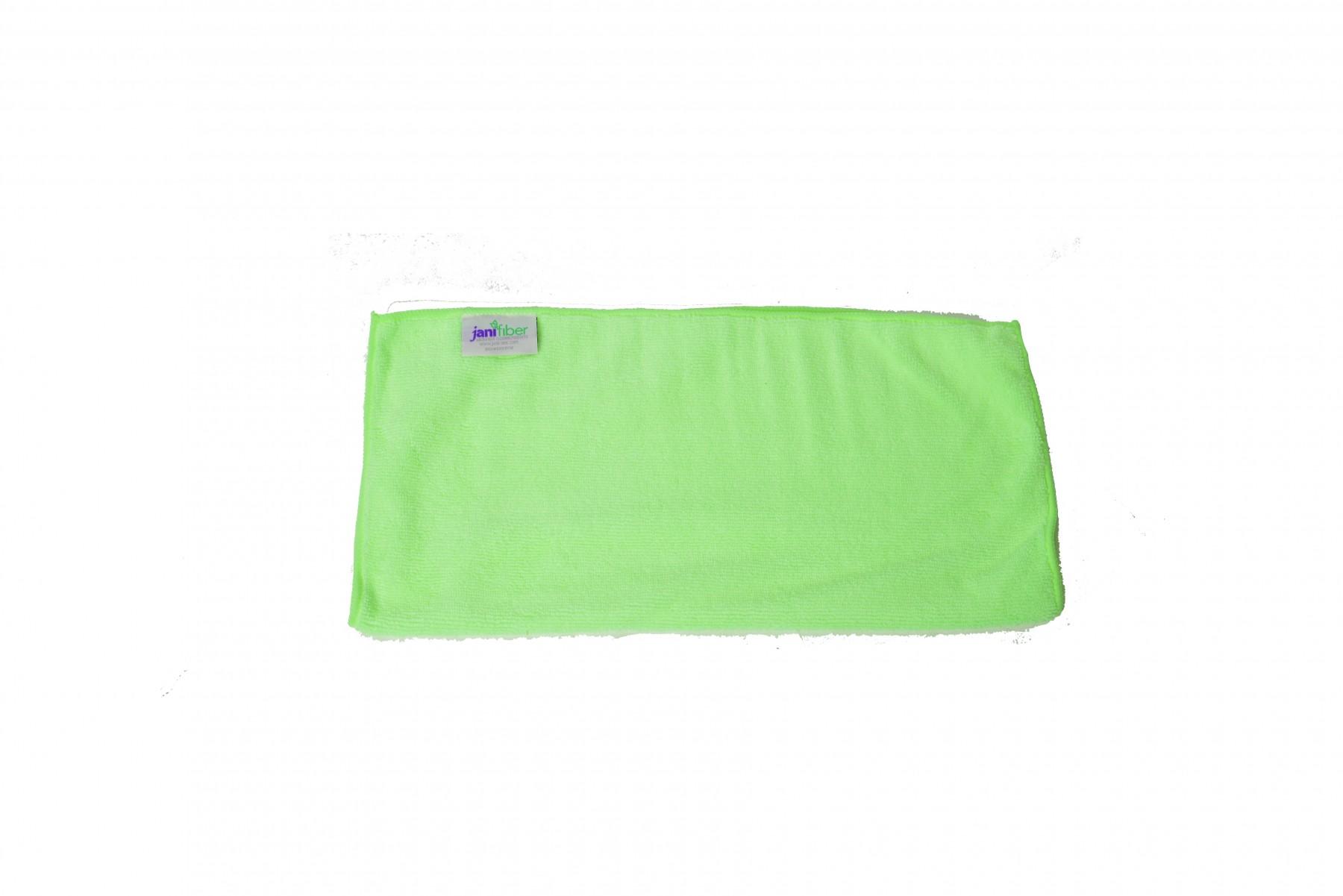 JaniFiber Cleaning Cloth 16X16 IN Standard Microfiber Green 24/Case