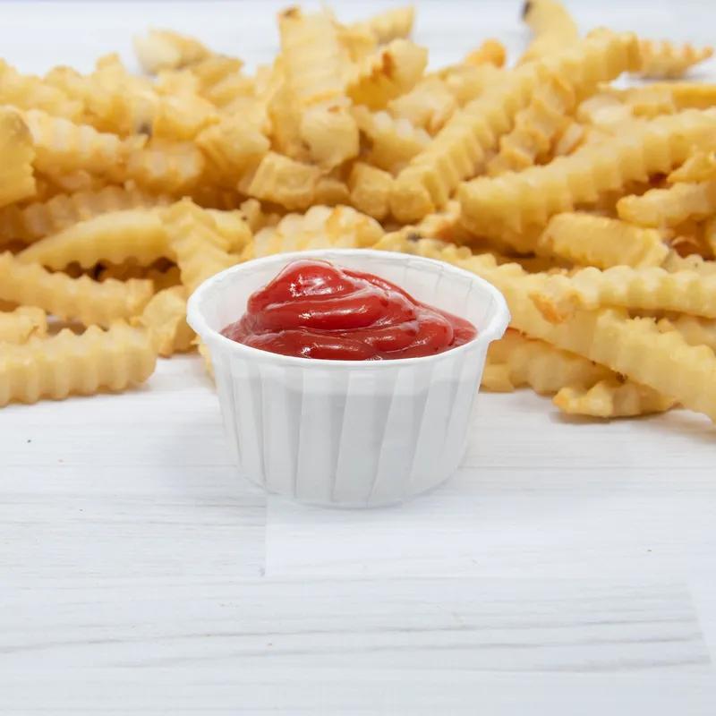 Solo® Souffle & Portion Cup 4 OZ Treated Paper White Leak Resistant 250 Count/Bag 20 Bags/Case 5000 Count/Case