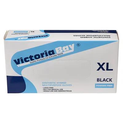 Victoria Bay Food Service Gloves XL Black Vitrile Powder-Free 100 Count/Pack 10 Packs/Case 1000 Count/Case