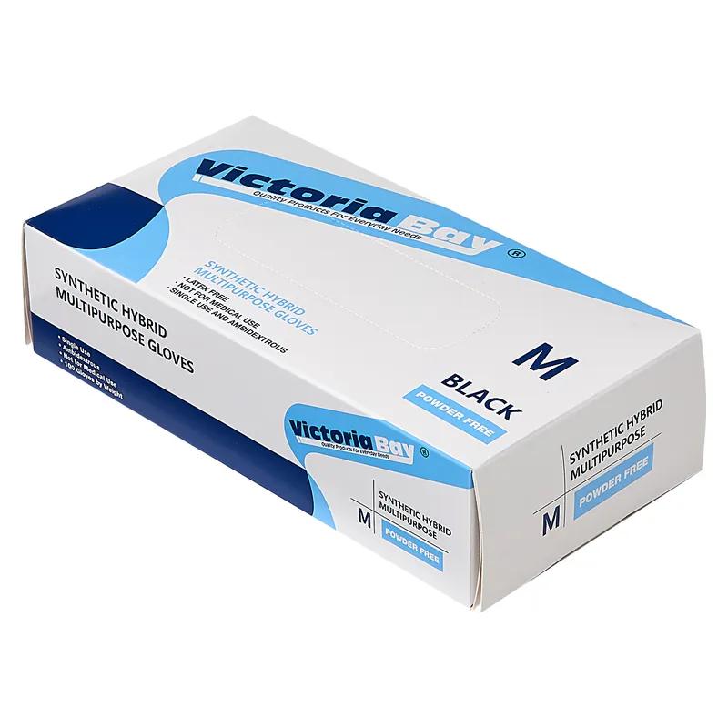 Victoria Bay General Purpose Gloves Medium (MED) Black 2.5MIL Vitrile Disposable Powder-Free 100 Count/Pack 10 Packs/Case