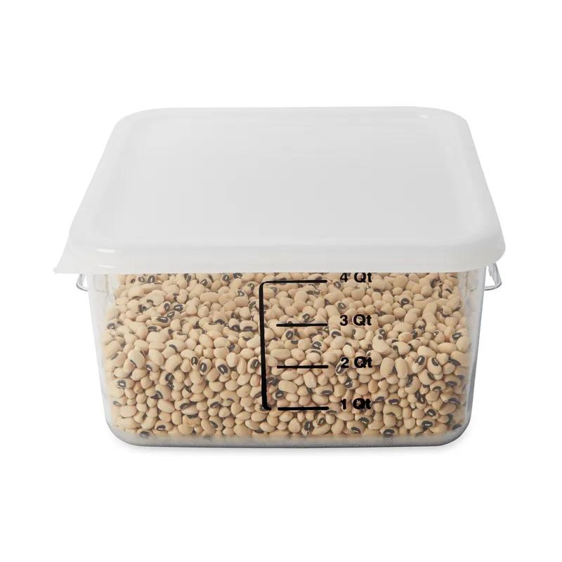 Lid Food Storage Container 9.00X8.47X0.51 IN 2-8 QT White Square LDPE With Snap Lid Food Safe Leak Resistant 1/Each