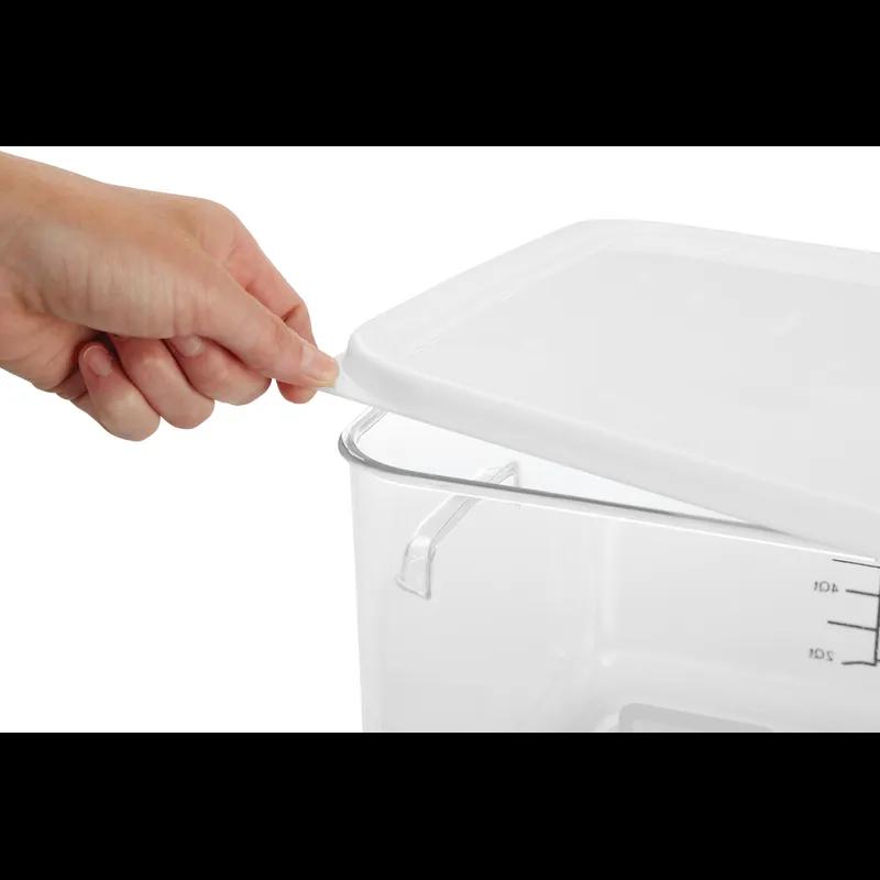 Lid Food Storage Container 9.00X8.47X0.51 IN 2-8 QT White Square LDPE With Snap Lid Food Safe Leak Resistant 1/Each