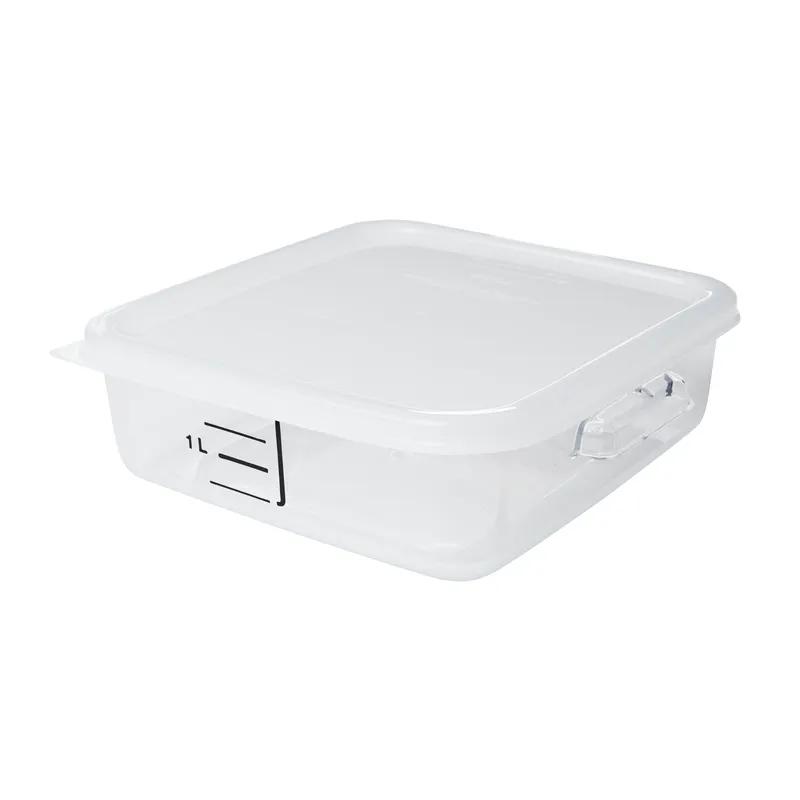 Lid Food Storage Container 9.00X8.47X0.51 IN 2-8 QT White Square LDPE With Snap Lid Food Safe Leak Resistant 1/Each