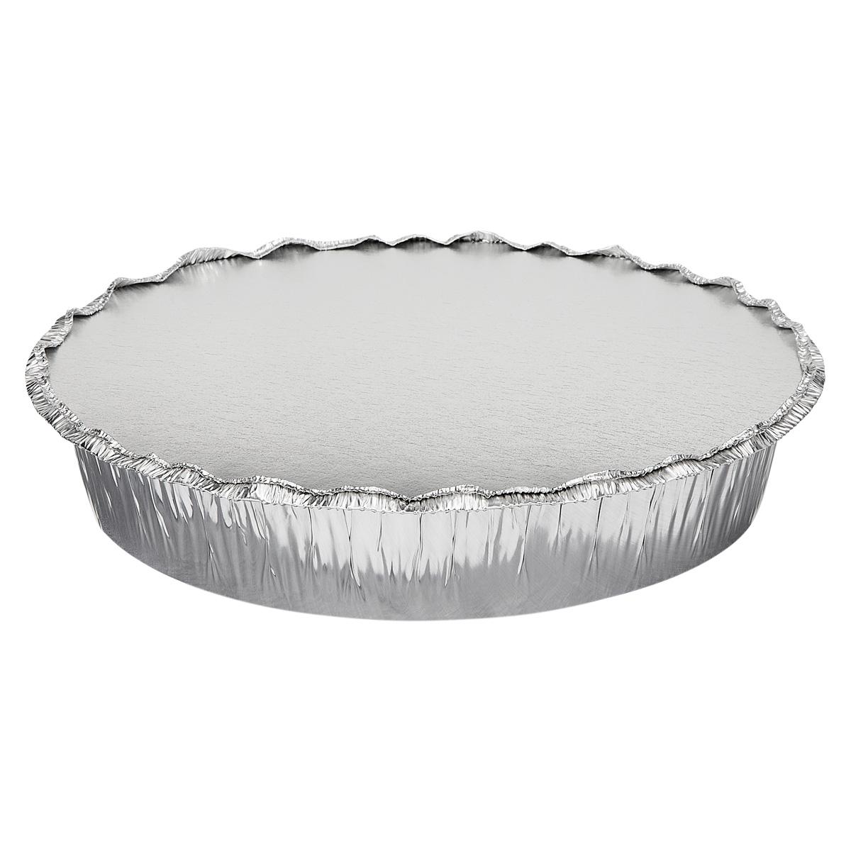Victoria Bay Take-Out Container Base & Lid Combo With Flat Lid 9 IN Aluminum Foil-Lined Paper Round 200/Case