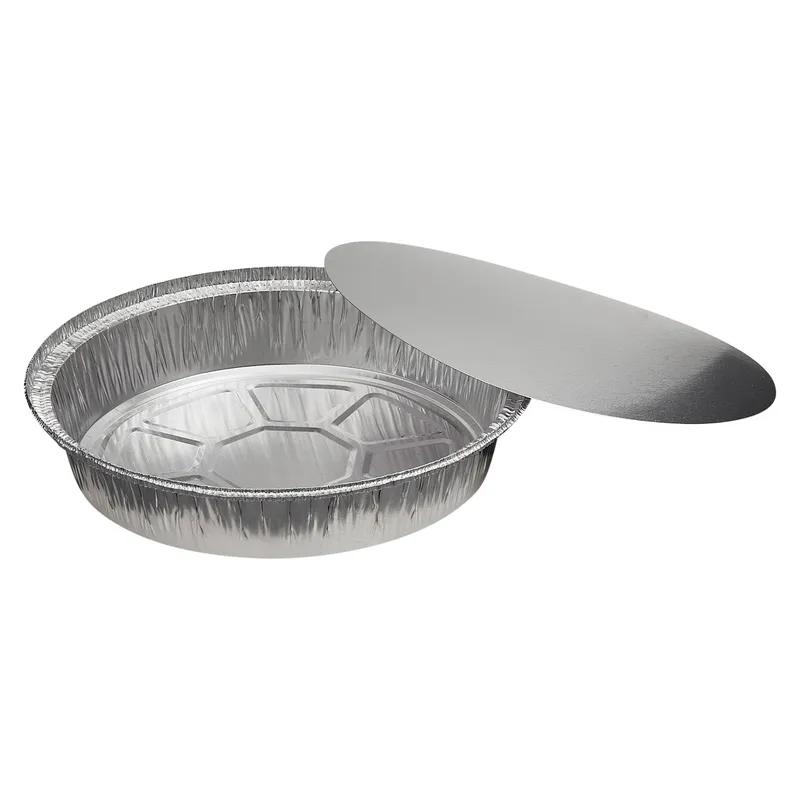 Victoria Bay Take-Out Container Base & Lid Combo With Flat Lid 9 IN Aluminum Foil-Lined Paper Round 200/Case