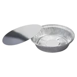 Victoria Bay Take-Out Container Base & Lid Combo With Flat Lid 7 IN Aluminum Foil-Lined Paper Round 200/Case