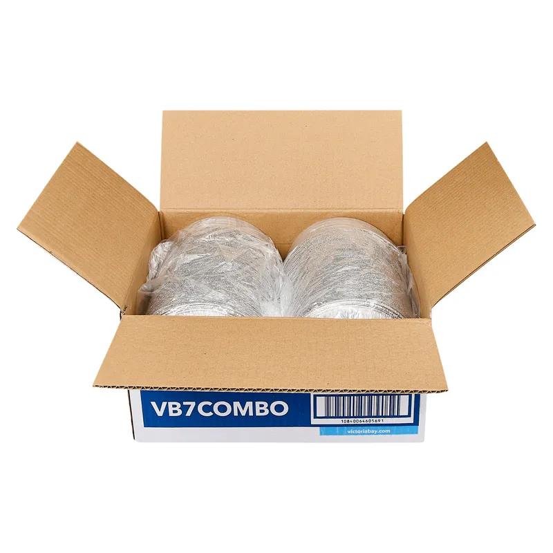 Victoria Bay Take-Out Container Base & Lid Combo With Flat Lid 7 IN Aluminum Foil-Lined Paper Round 200/Case