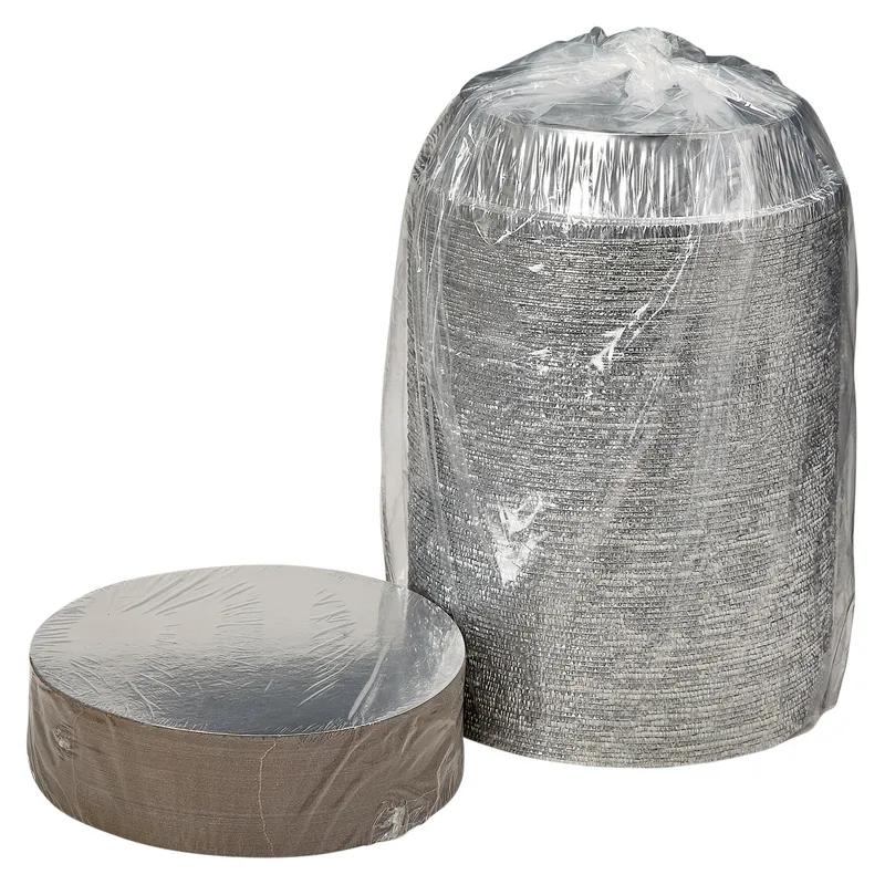 Victoria Bay Take-Out Container Base & Lid Combo With Flat Lid 7 IN Aluminum Foil-Lined Paper Round 200/Case