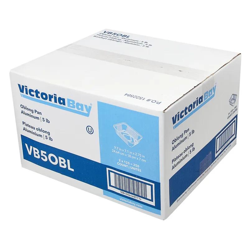 Victoria Bay Take-Out Container Base 5 LB 9.625X7.125X2.75 IN Aluminum Silver Oblong 250/Case