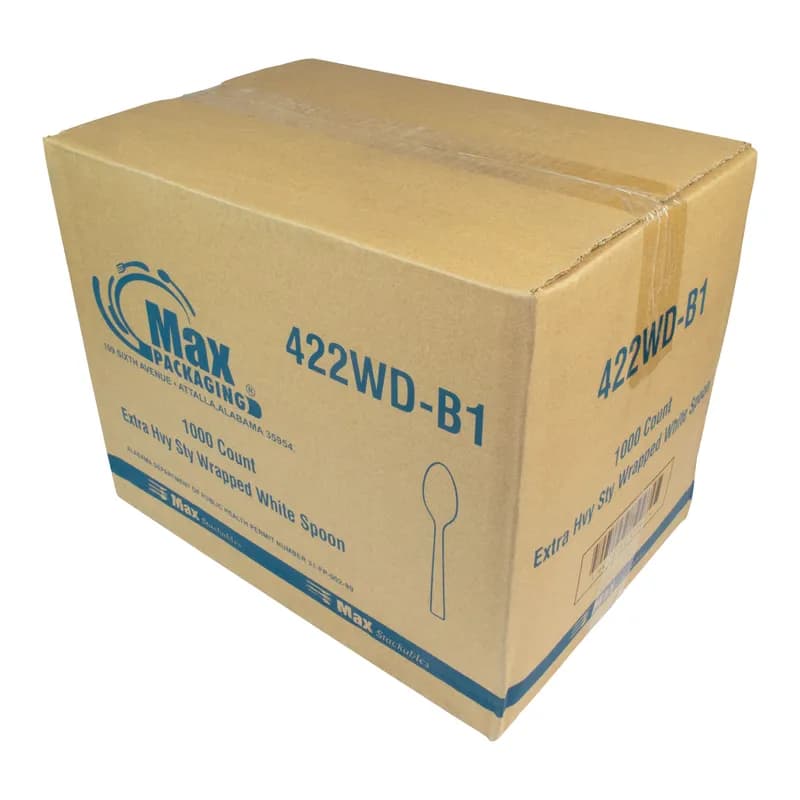Spoon PS White Extra Heavy Duty Individually Wrapped 1000/Case