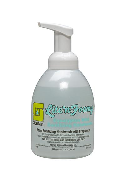 Lite'n Foamy® Eucalyptus Mint Sanitizing Hand Wash RTU 18 FLOZ Clear 6/Case