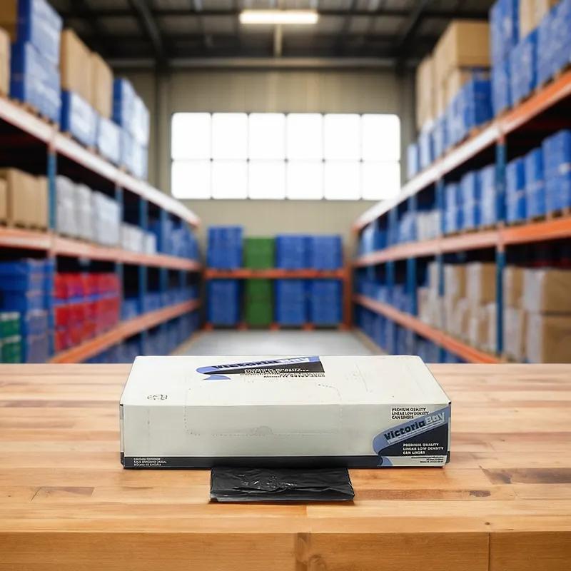 Victoria Bay Can Liner 43X47 IN Black Plastic 0.7MIL 100/Case