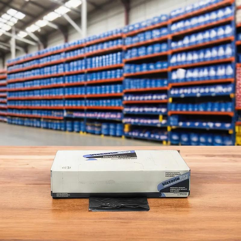 Victoria Bay Can Liner 43X47 IN Black Plastic 0.7MIL 100/Case