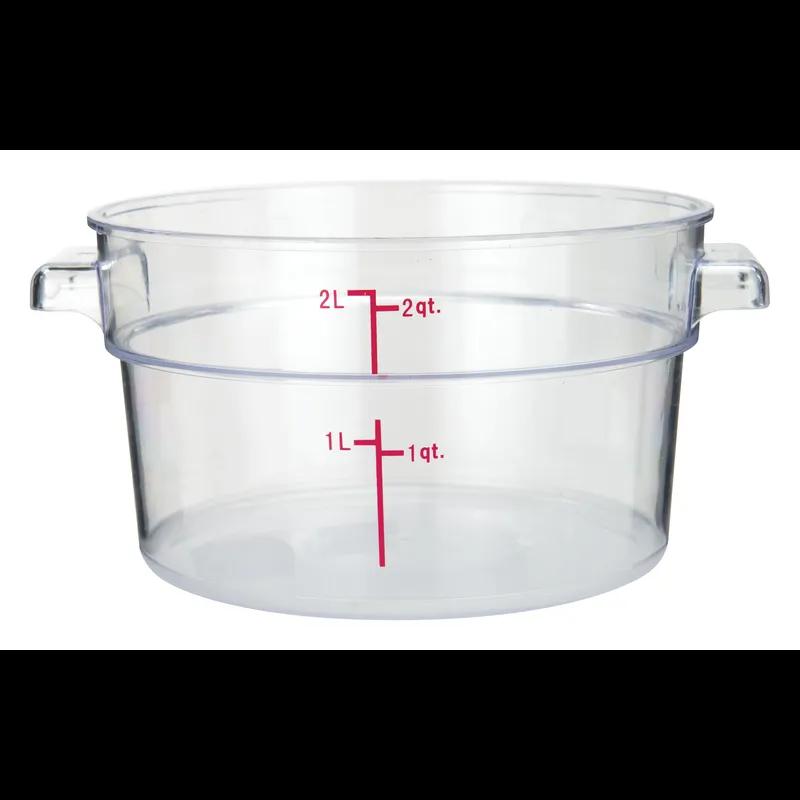 Food Storage Container 2 QT Clear Round PC 1/Each