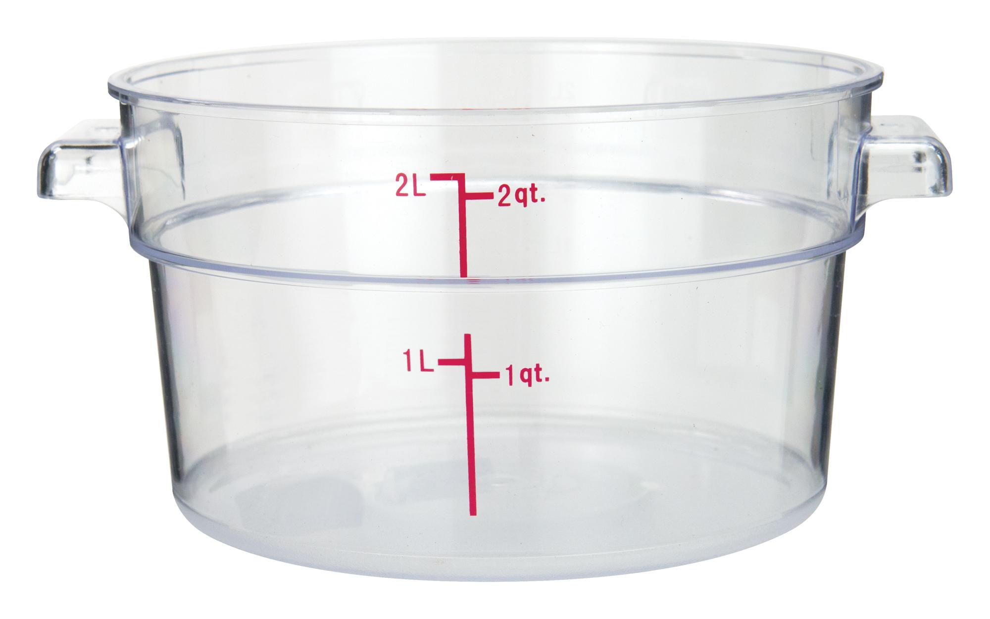 Food Storage Container 2 QT Clear Round PC 1/Each