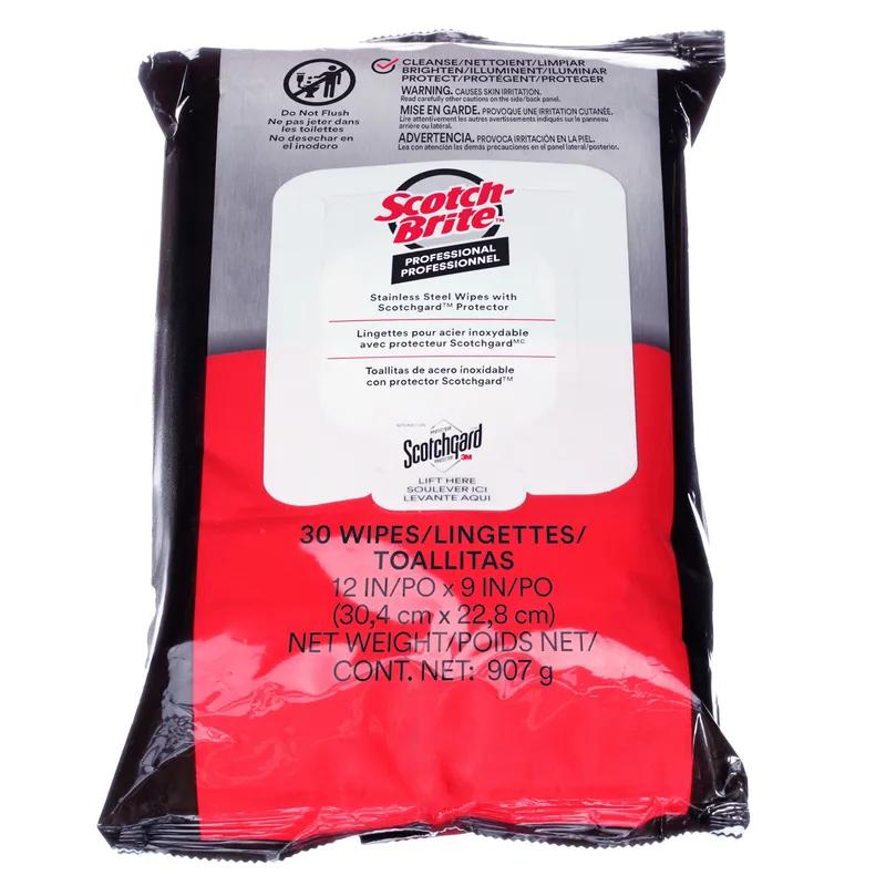 Scotch-Brite™ Scotchgard™ Stainless Steel Cleaner Degreaser 12X9 IN Wipe 30 Count/Pack 6 Packs/Case 180 Count/Case