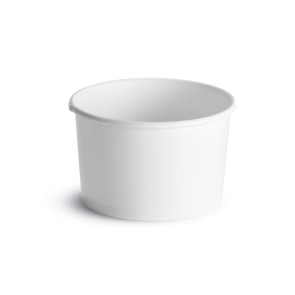 Food Container Base 10 OZ Double Wall Poly-Coated Paper White Round 1000/Case