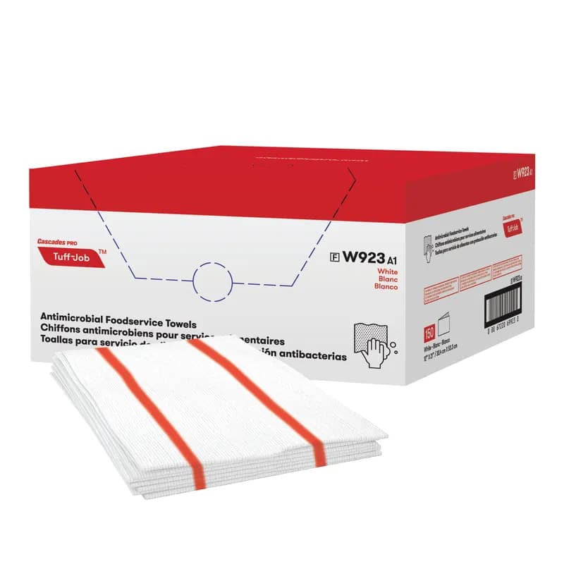 Cascades PRO Tuff-Job® Food Service Cleaning Wipe 12X21 IN White Antimicrobial 1/Case