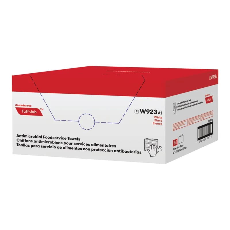 Cascades PRO Tuff-Job® Food Service Cleaning Wipe 12X21 IN White Antimicrobial 1/Case