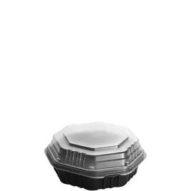 Solo® Creative Carryouts® OctaView® Take-Out Container Hinged 7.94X7.47X3.11 IN PP Black Clear 100/Case