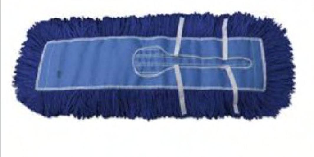 Dust Mop 24X5 IN Blue Cotton Synthetic Fiber Loop End Launderable 1/Each