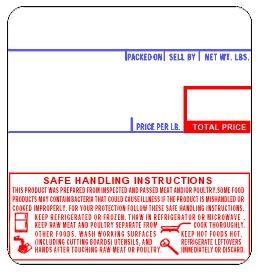 CAS 1478-S/H Safe Handling Scale Label 2.28X2.36 IN UPC 6000/Case