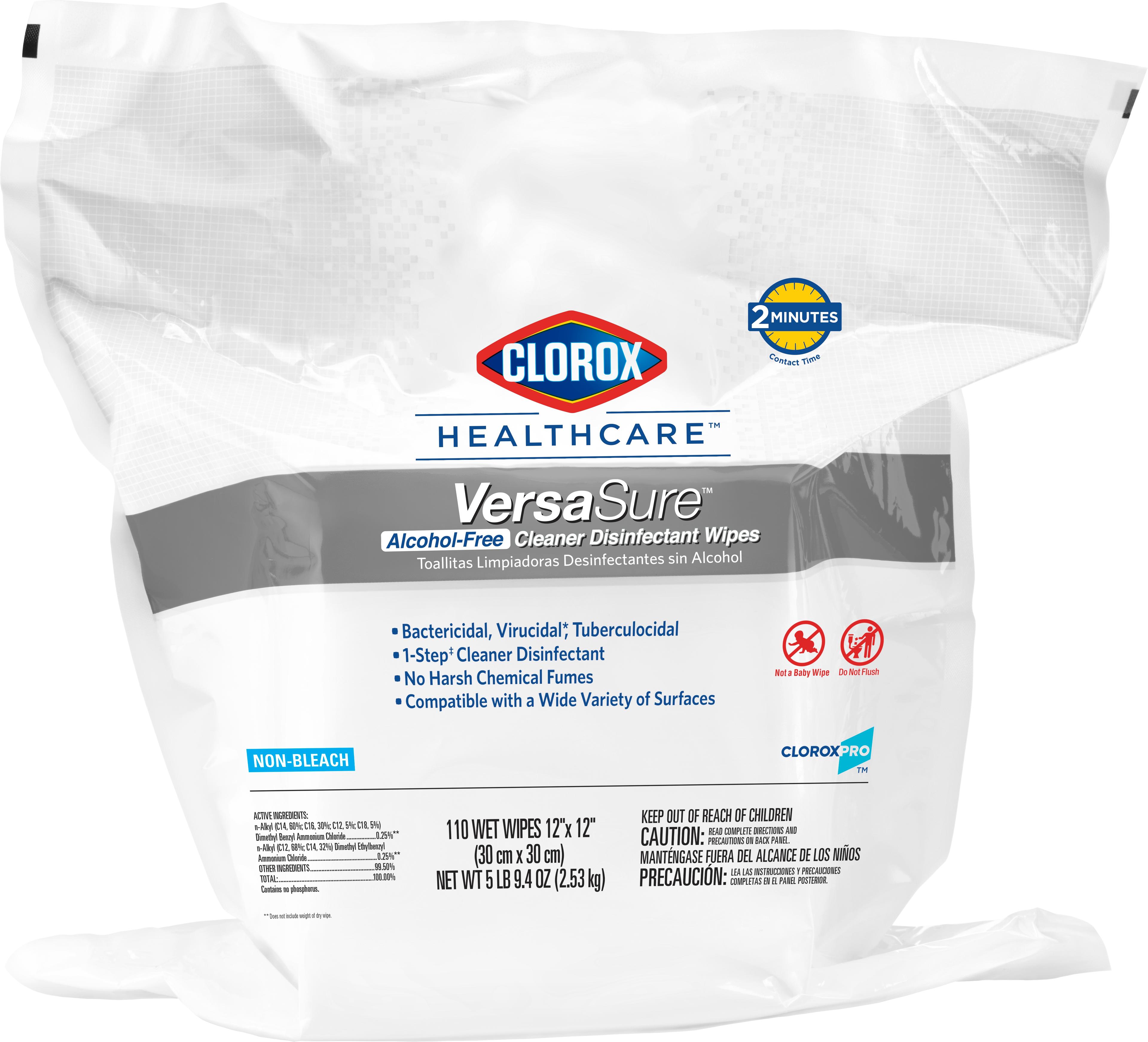 Clorox Healthcare® VeraSure® Unscented One-Step Disinfectant Multi Surface Wipe Quat 110 Count/Pack 2 Packs/Case