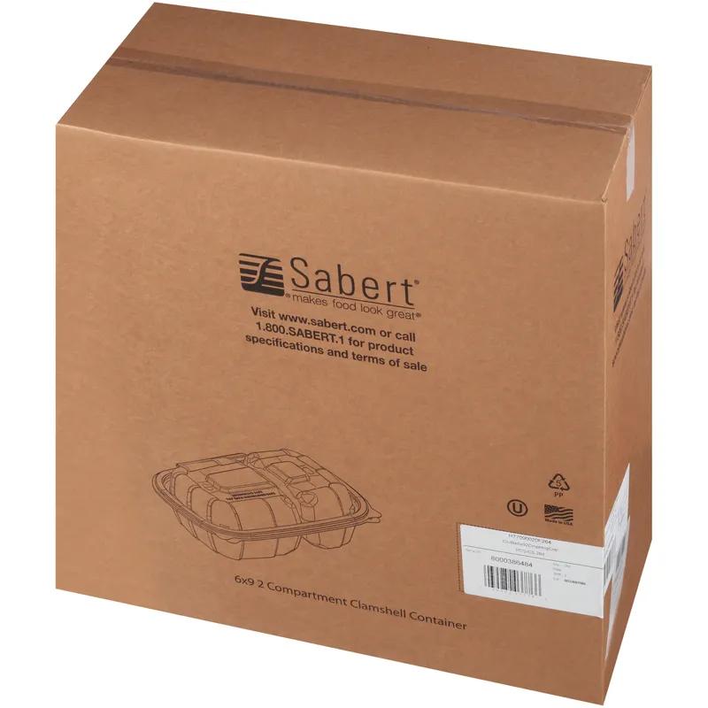 Take-Out Container Hinged With Dome Lid 6X9X3.5 IN PP Clear Black Rectangle 264/Case