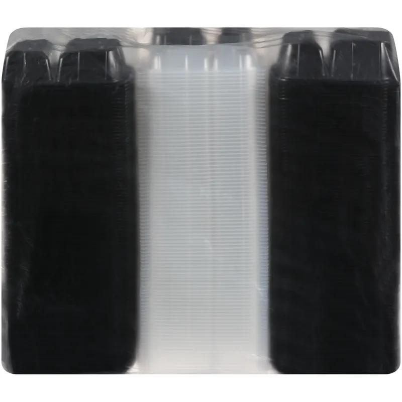 Take-Out Container Hinged With Dome Lid 6X9X3.5 IN PP Clear Black Rectangle 264/Case