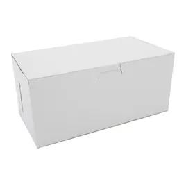 Bakery Box 10X10X6 IN Clay-Coated Kraft Board White Kraft Rectangle Lock Corner 250/Case