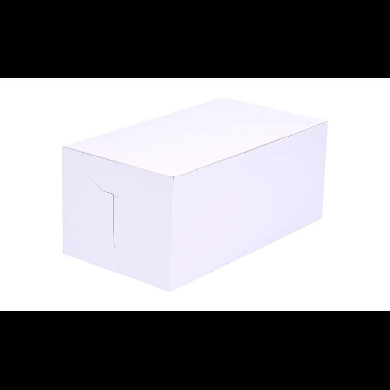 Bakery Box 10X10X6 IN Clay-Coated Kraft Board White Kraft Rectangle Lock Corner 250/Case
