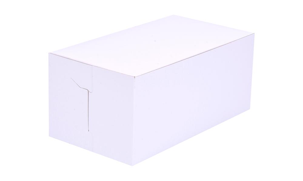 Bakery Box 10X10X6 IN Clay-Coated Kraft Board White Kraft Rectangle Lock Corner 250/Case