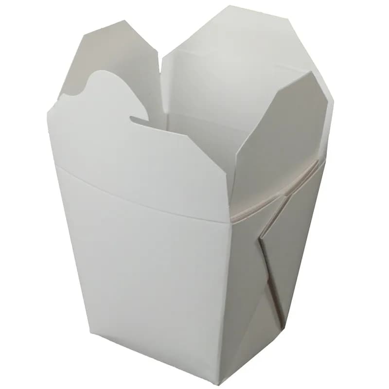 Bio-Pak® Food Pail 16 OZ 3.75X2.875X3.25 IN Paper White Rectangle Without Handle Microwave Safe 450/Case