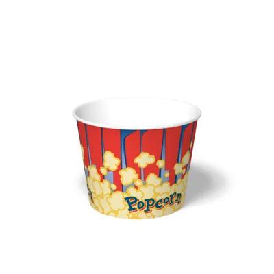 Popcorn Bucket & Tub Base 85 OZ Single Wall Poly-Coated Paper Round 300/Case
