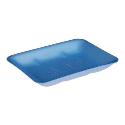 8 Meat Tray 10.5X8.25 IN Polystyrene Foam Blue Check Rectangle Heavy 300/Case