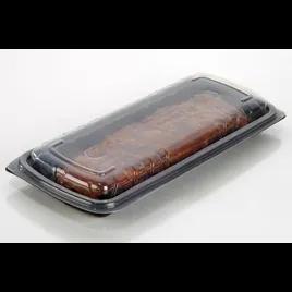 Full Slab Rib Take-Out Container Base & Lid Combo With Dome Lid 16X7X2 IN PP Black Clear Rectangle 85/Case