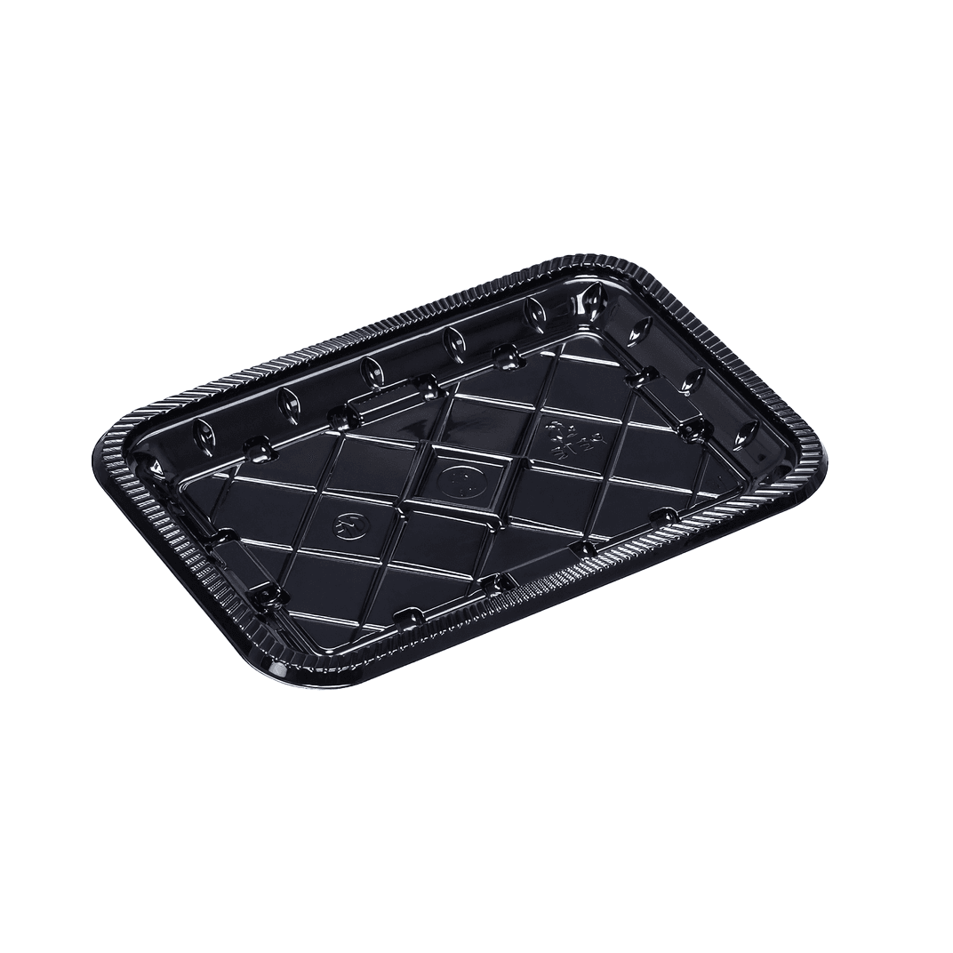2S Tray RPET Black Ridged 500/Case