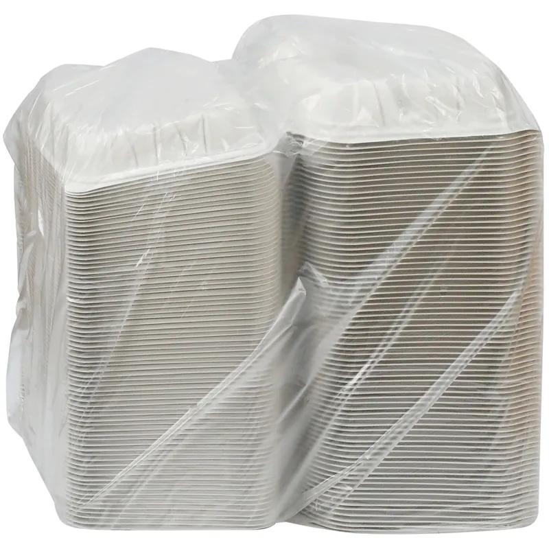 Take-Out Container Hinged 8.4X8.7X3.1 IN 3 Compartment MFPP White Square Vented 146/Case