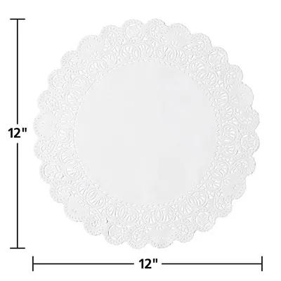 Doily 12 IN Paper White French Lace Round 1000/Case