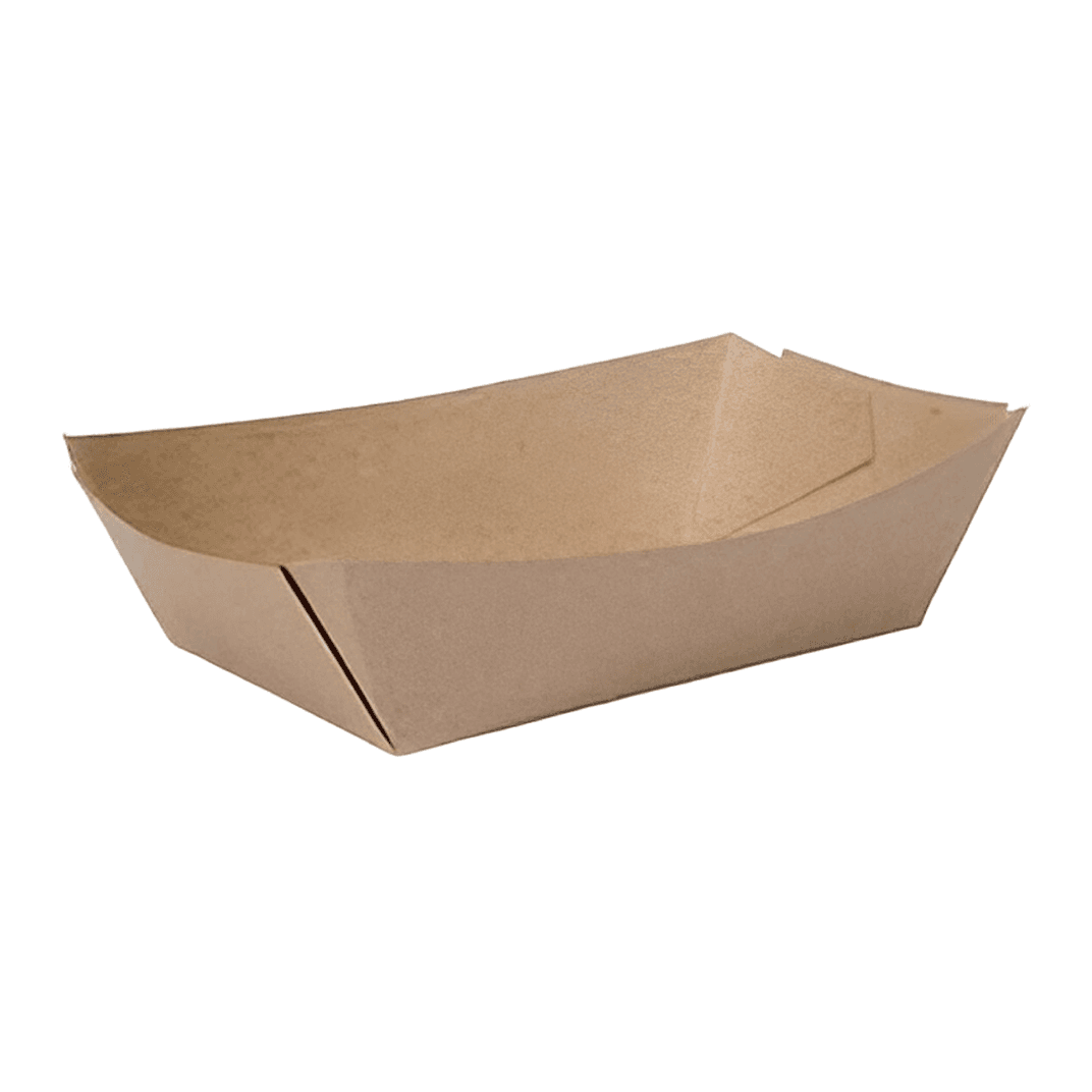 Food Tray 2.5 LB Paper Kraft Rectangle 500/Case