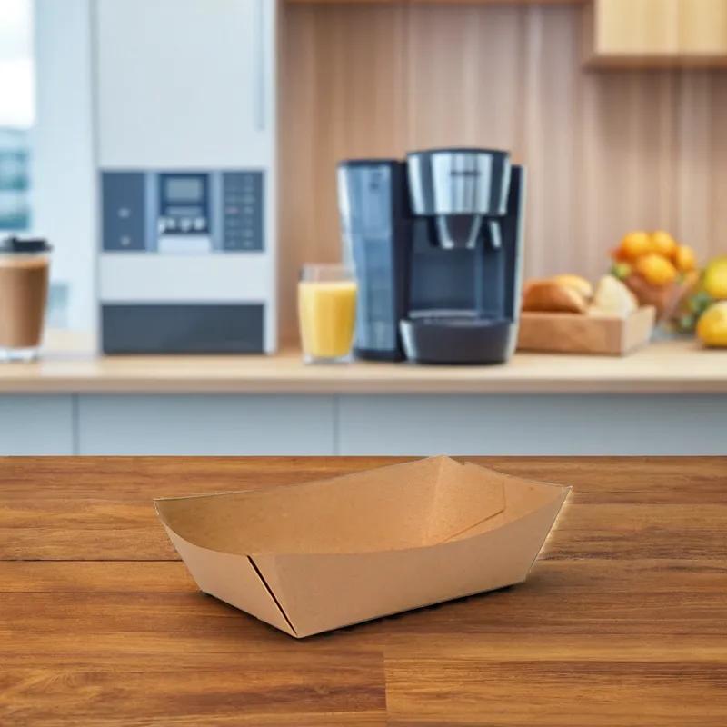 Food Tray 2.5 LB Paper Kraft Rectangle 500/Case