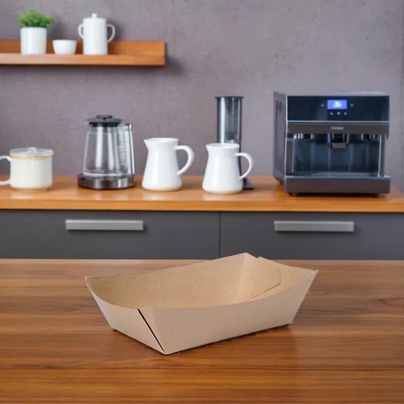 Food Tray 2.5 LB Paper Kraft Rectangle 500/Case