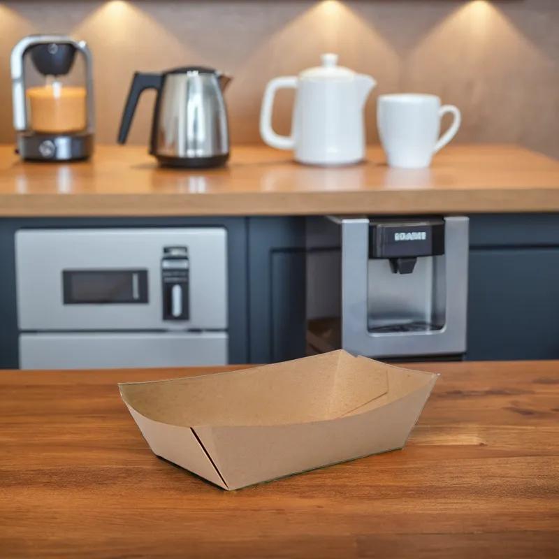 Food Tray 2.5 LB Paper Kraft Rectangle 500/Case