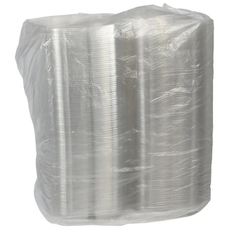 Take-Out Container Hinged With Dome Lid 8.34X8.32X2.84 IN 3 Compartment RPET Clear Square 200/Case