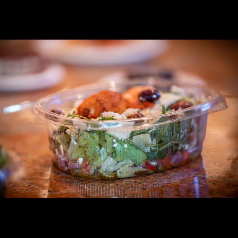 Deli Container Hinged With Flat Lid 24 OZ RPET Clear Rectangle 280/Case